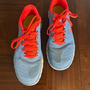 Nike Blue and Coral Athletic Shoes